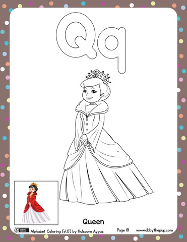 Q Is For Queen Coloring Page